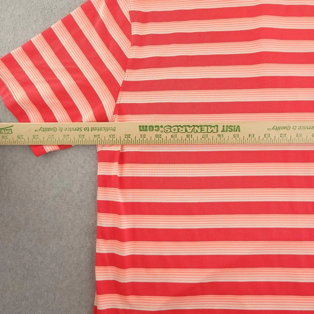 Nike Dri-FIT Polo Shirt Mens L Red Stripe Golf Performance Stretch Top